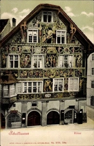 Ak Schaffhausen am Rhein Schweiz, Künstlerische Fassade, Ritter, - 4859434 - Picture 1 of 2
