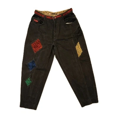 Vintage Major Damage Denim Jeans Patchwork Fur VTG 90s Skater Baggy 34x30 Rare - Image 1 of 4