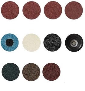 42 PCS 2 inch Roll Lock Sanding Discs Set w/ 1/4 Holder Die Grinder Quick Change - Picture 1 of 7