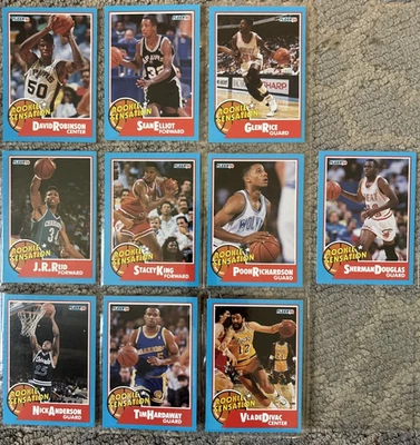 Juego completo Fleer Basketball Rookie Sensations 1990-91 (1-10) Robinson Hardaway Foto 1 de 2