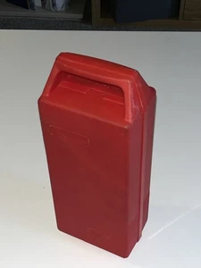 Vintage 80s Red Plastic 12 Cassette Tape Case Holder Storage Carry Handle - Picture 1 of 15