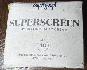 SUPERGOOP Superscreen SPF 40 crema idratante * prezzo consigliato dal produttore $ 48 * 1,7 once / 50 ml * CREMA VISO * - Foto 1 di 6