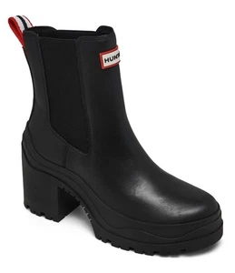 Hunter Damen Miana Skimming Stone Blockabsatz Chelsea Boots Schwarz 10 ❤️❤️❤️ - Bild 1 von 6