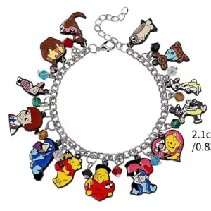 Winnie the Pooh Charm Bracelet With Themed Charms with Faux Gems - Picture 1 of 1