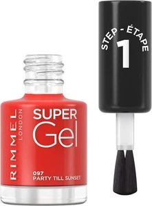 2 X Rimmel Super Gel Nail Polish, 12ml Coral - 097 Party Till Sunset -SEALED - Picture 1 of 5