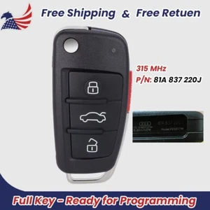 81A 837 220J Keyless Go Flip Remote Key Fob 315MHz MQB48 for Audi A3 - 2013-2017 - Picture 1 of 6