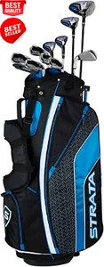 Strata Ultimate 16-Piece Golf Set, Right Hand, Steel, Regular, Blue, Men's. - Picture 1 of 12