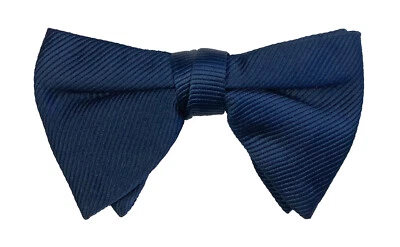 Vintage Navy Blue Bow Tie 1970s Oversized Large Butterfly Style Clip On - Image 1 of 2