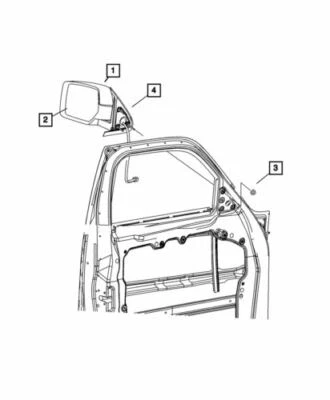 Espelho retrovisor externo direito genuíno Mopar 2007-2010 Dodge Nitro 55157188AI - Imagem 1 de 4