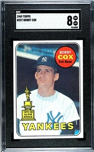 SGC 8 - 1969 Topps #237 Bobby Cox RC New York Yankees HOF ALL-STAR ROOKIE - Picture 1 of 2