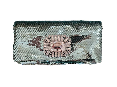 Bolso de Mano Convertible JIMMY CHOO Titania Lentejuelas Como Nuevo con Adorno de Cristal Nuevo con Etiquetas Foto 1 de 4