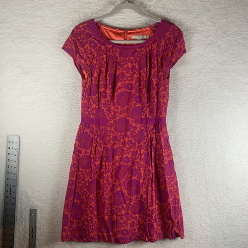 VETEMENTS Boden abito svasato e aderente donna 6R arancione viola floreale viscosa cappuccio manica 7651