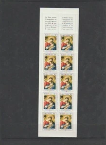 France 2002 SG3865 10v NHM Red Cross Booklet-Christmas-Sleeping Jesus-Painting b - Picture 1 of 2