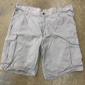 Carhartt Men's Size 40 Gray Distressed Cargo Relaxed Fit Workwear Utility Short - Picture 1 of 7