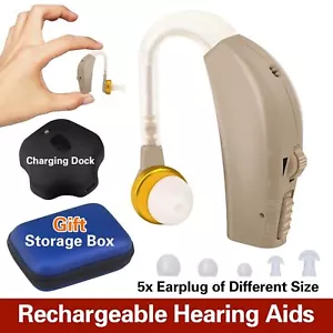 Rechargeable Behind the Ear BTE Sound Voice Amplifier Digital Hearing Aids AU - Picture 1 of 11
