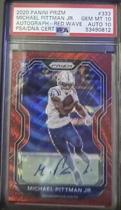 2020 Panini Prizm MICHAEL PITTMAN JR Red Wave /149 Auto Rookie #333 RC PSA 10/10 - Picture 1 of 1