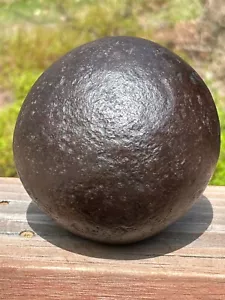 Antique Iron Cannonball, 20 pounds, about 5 1/4" Across, Collectors Estate Item - Picture 1 of 5