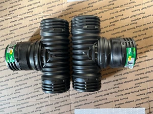 2-pc FLEX Drain 4 inch Black Copolymer DMV Flexible Tee/Wye - - Picture 1 of 4