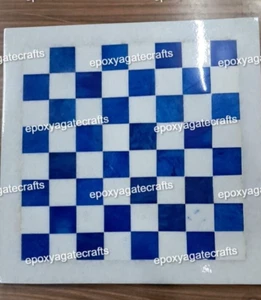 White Marble Chess Set Top, Marble & Lapis Lazuli Chess Set, Christmas Gifts Set - Picture 1 of 4