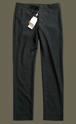 MAISON MARGIELA⚡️Drawstring flat front dark charcoal flannel trousers pants 50IT - Image 1 of 4