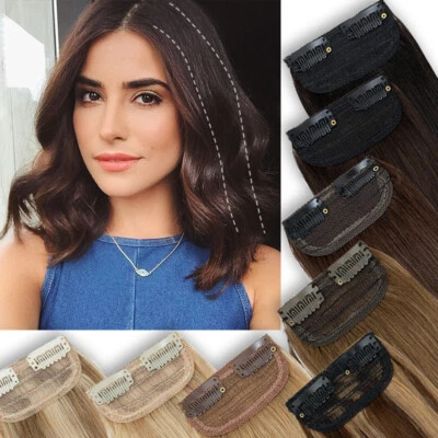 Mini almohadilla corta para cabello humano 100 % Remy de una pieza para adelgazar el cabello Foto 1 de 4