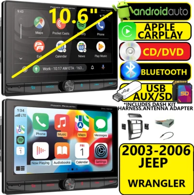 03-06 JEEP WRANGLER TJ NAVEGACIÓN BLUETOOTH CD/DVD CARPLAY ANDROID AUTO USB RADIO COCHE Foto 1 de 4