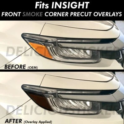 For 18-22 Honda Insight SMOKE Head light Side Marker Overlays Tint Vinyl Front Foto 1 de 3