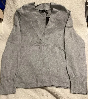 Camisa Top Suéter Claro Daisy Fuentes Talla PL Grande Para Mujer Manga Larga Gris Sólido Foto 1 de 4