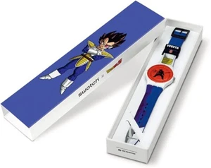 Dragon Ball Z VEGETA SWATCH Wrist Watch Vegeta x Swatch SUOZ348 2022 From JP NEW - Picture 1 of 9