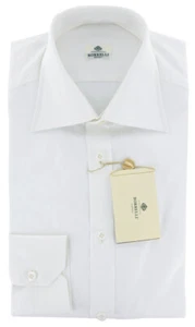 Luigi Borrelli White Solid Cotton Shirt - Slim - (RJ) - Picture 1 of 4