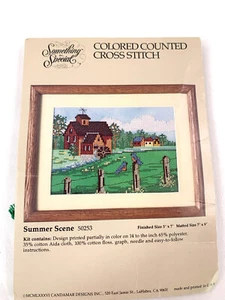 Something Special Cross Stitch Colored Counted Summer Scene Kit 5x7 Cottage Core - Picture 1 of 2