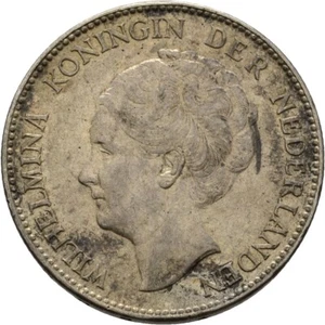 Niederlande Wilhelmina 1 Gulden 1931 Silber 10 g Original #XKT131 - Bild 1 von 2