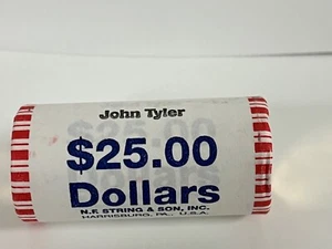 2008 John Tyler US President Dollar Coin Roll $25 NF String - Picture 1 of 2