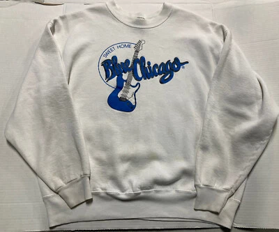 Sweet home blue Chicago VTG crewneck sweatshirt XL blues souvenir Windycity G633 - Image 1 of 4