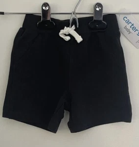 Carters Baby Boys Elastic Waist Pull-On French Terry Shorts Black 9 M 12 M NWT - Picture 1 of 2