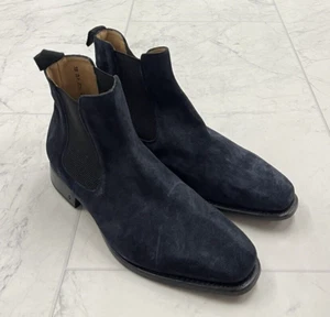 New John Varvatos $698 Amsterdam Chelsea Leather Suede Boots In Navy Size: 8.5 - Picture 1 of 6