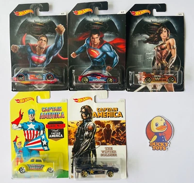 Hot Wheels Superman V Batman - Captain America 2015 cards HTF - Read Description - Image 1 of 4
