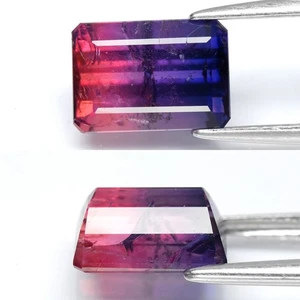 💎 GLC 3.12ct Octagon Purple Blue Red Sapphire - Unheated Tanzania Gemstone - Picture 1 of 7