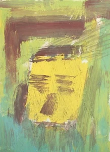 Vintage abstract portrait gouache painting - Picture 1 of 10