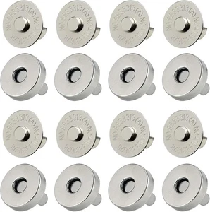 20 Set Magnetic Snaps, Purse Bag Fastener Clasp Silver 14MM  - Bild 1 von 7