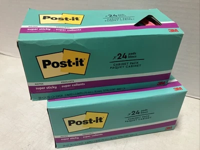 2X Post-it Super Sticky Notes, 3" x 3", Supernova Neons Collection, 70 Sheet/Pad - Image 1 of 4