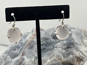 IPPOLITA 925 Sterling Silver 4 Prong Rose Quartz Dangle Earrings - Picture 1 of 10