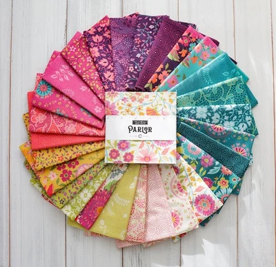 Moda Parlor 42 piece charm pack 100% cotton floral fabric squares - Image 1 of 4