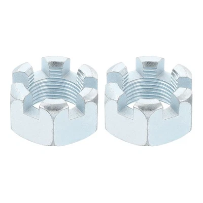 1 1/8-12UNF Sechskant-Schlitzmutter Sechskantmuttern Güteklasse 6.8 Silber 2 Stk - Bild 1 von 4
