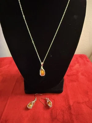 Bronze Col. Pearl Pend. Earrings, 925 Sterling Silv.18 In. Chn. Bale /pend. 1/in - Image 1 of 4