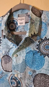 Murano Baird McNutt Leinenhemd Herren Large weiß blau Knopfleiste Slim Fit Retro - Bild 1 von 9