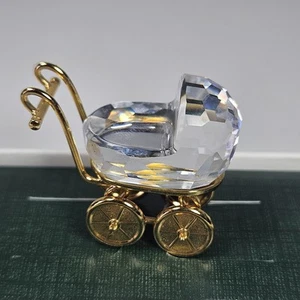 Swarovski Crystal Memories Gold Baby Pram - Item number 172301 - Mint In Boxed - Picture 1 of 13