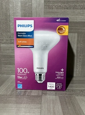 Philips Warm Glow 100W Equivalent Soft White BR30 Medium Dimmable LED Floodlight - Image 1 of 4