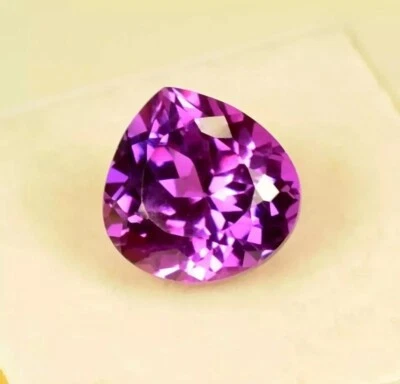 Fantástica piedra preciosa natural de 11-12 quilates con forma de pera suelta certificada zafiro púrpura Foto 1 de 4