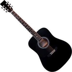 B-WARE Dreadnought Westerngitarre Stahlsaiten Linkshänder Akustik Gitarre Black - Bild 1 von 5